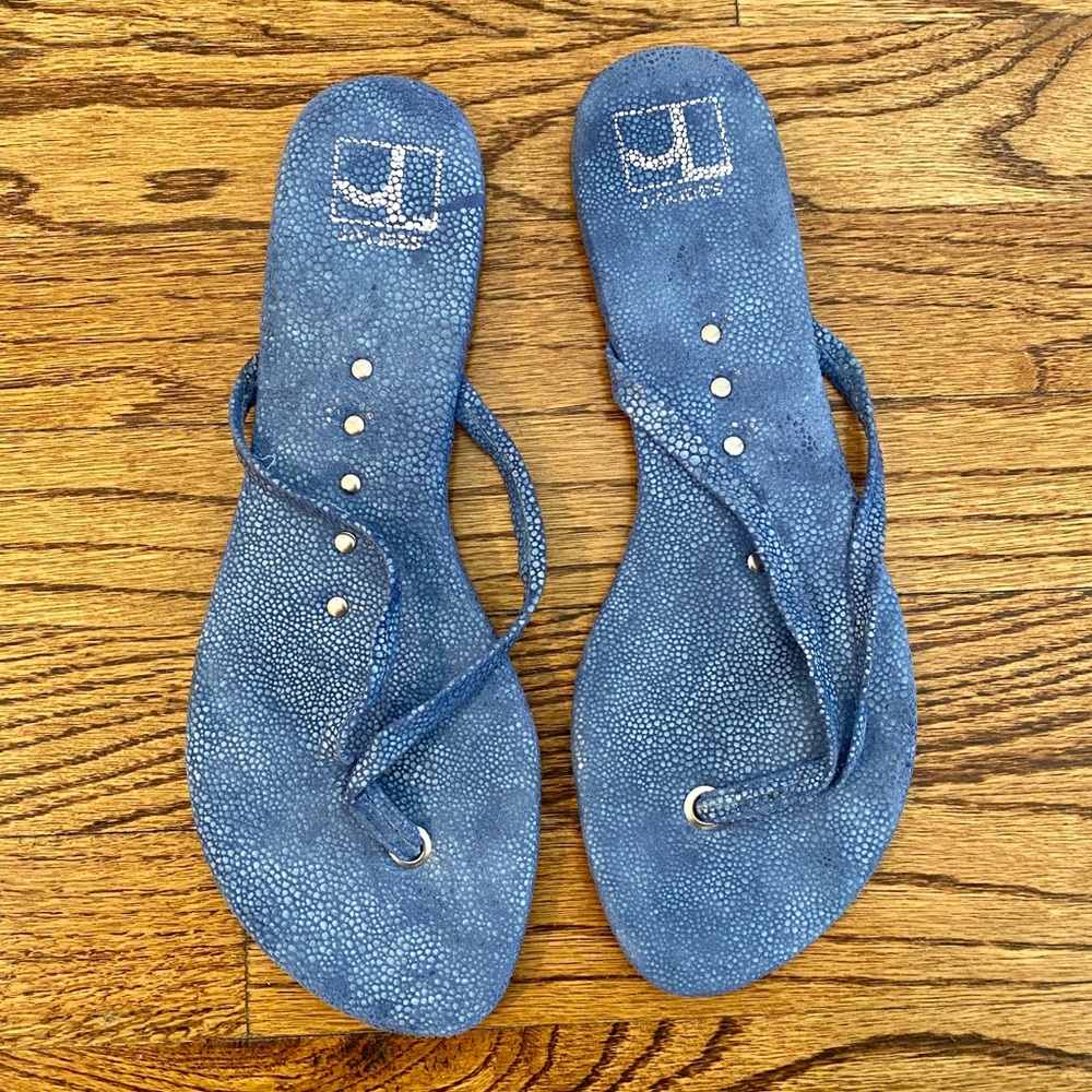 J/Slides Blue Thong Sandals